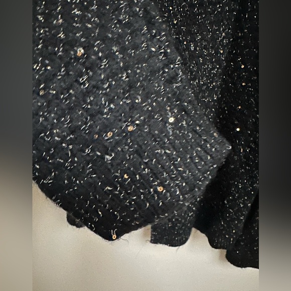 NWT Express Sequin Puff Sleeve Cardigan Sweater - Picture 4 of 13